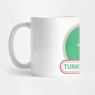 Turkmenistan Country Badge - Turkmenistan Flag Mug